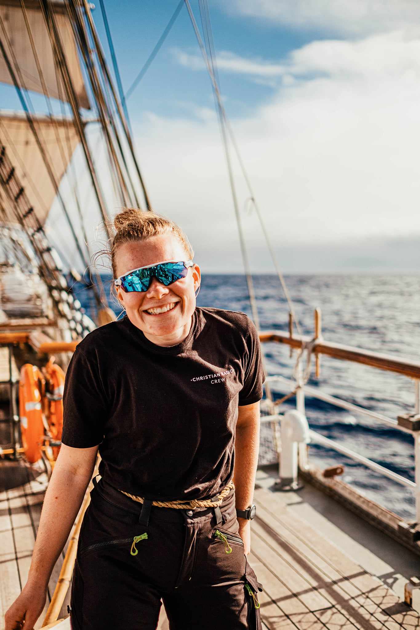 Ragnhild Wirak om bord i Christian Radich