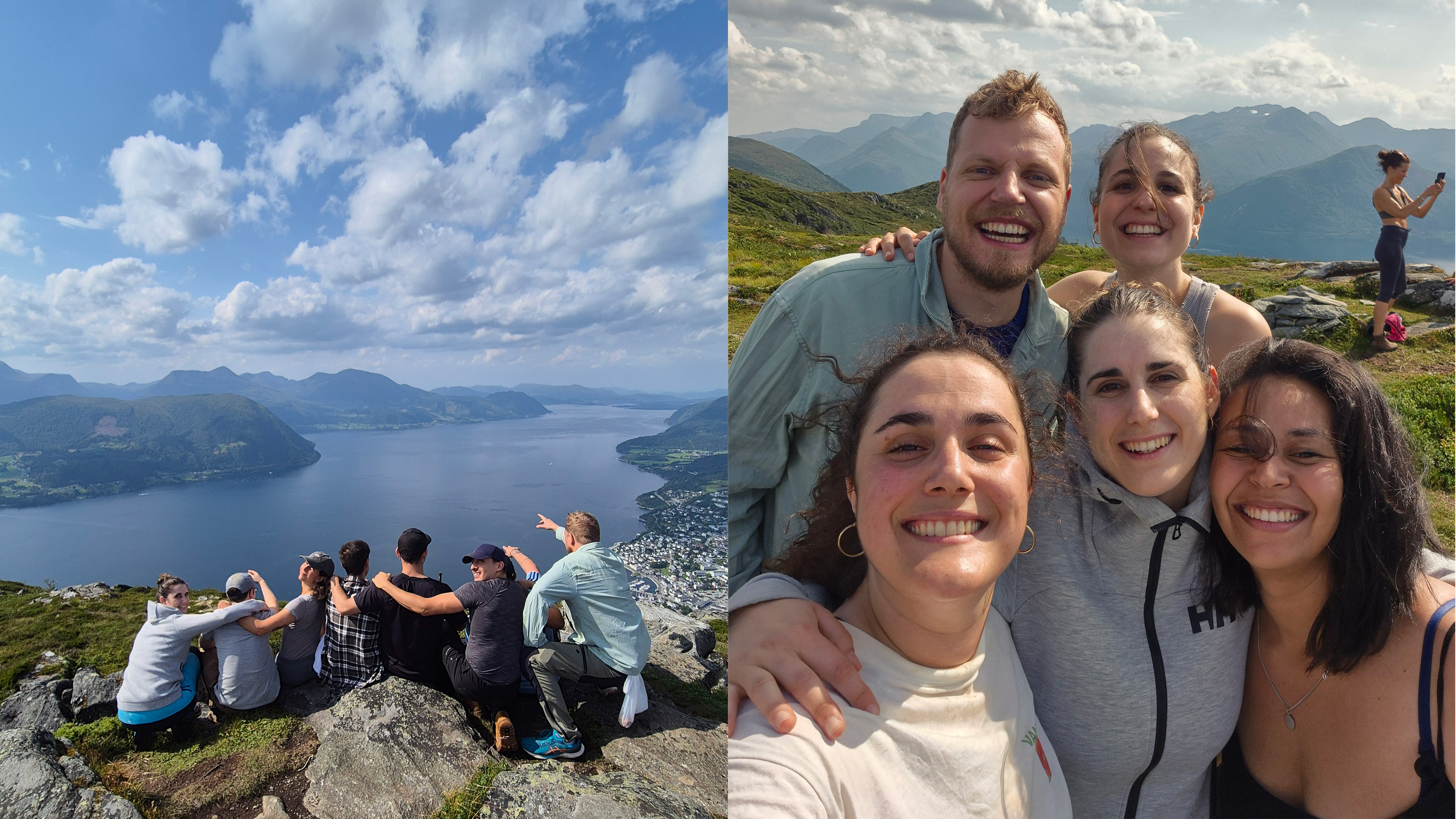 Reunion in Volda. Enjoying the view from Rotsethornet.