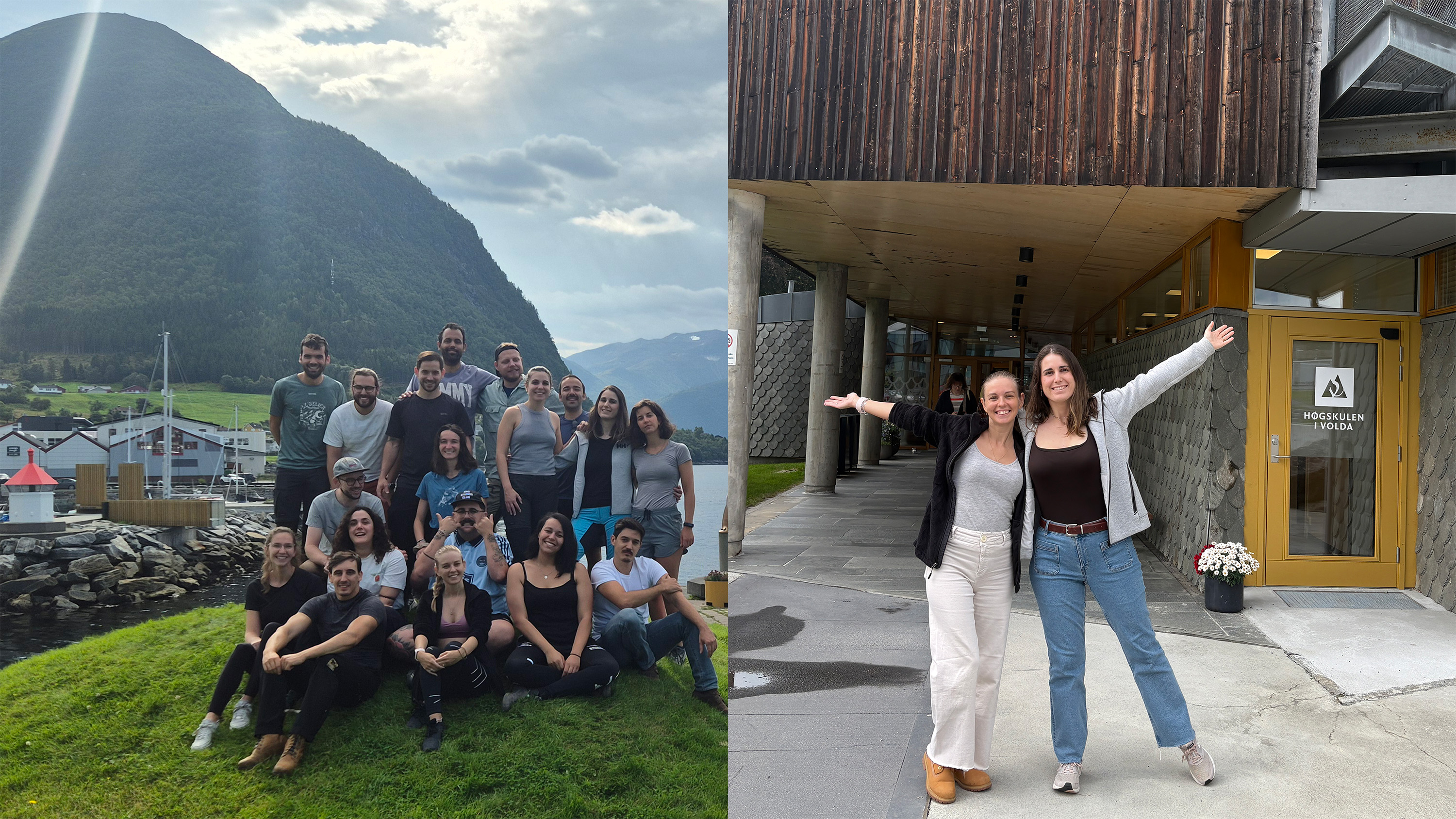 Reunion in Volda. Harbour and campus.