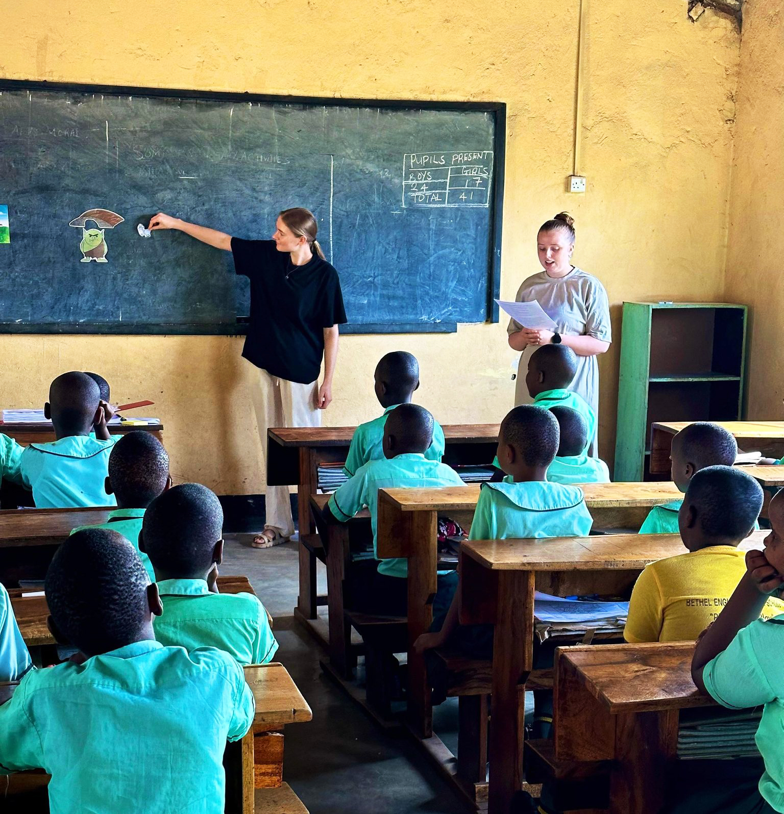 Grunnskolelærerstudenter fra Høgskulen i Volda under praksis i Tanzania