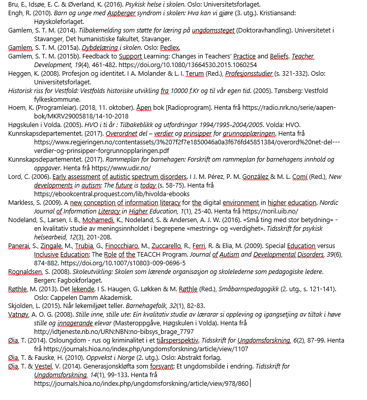 APA litteraturliste