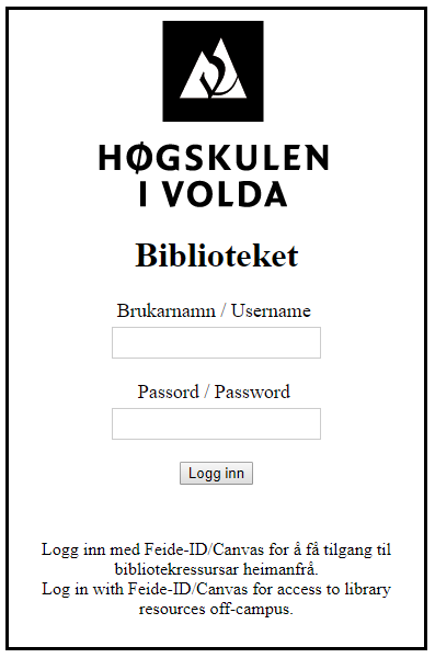 Innloggingsvindauge