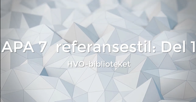 APA 7 referansestil del 1