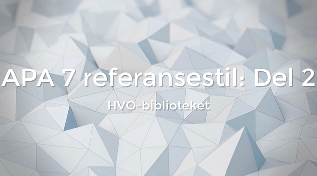 APA 7 referansestil del 2