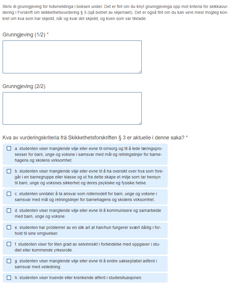 Slik ser skjemaet ut