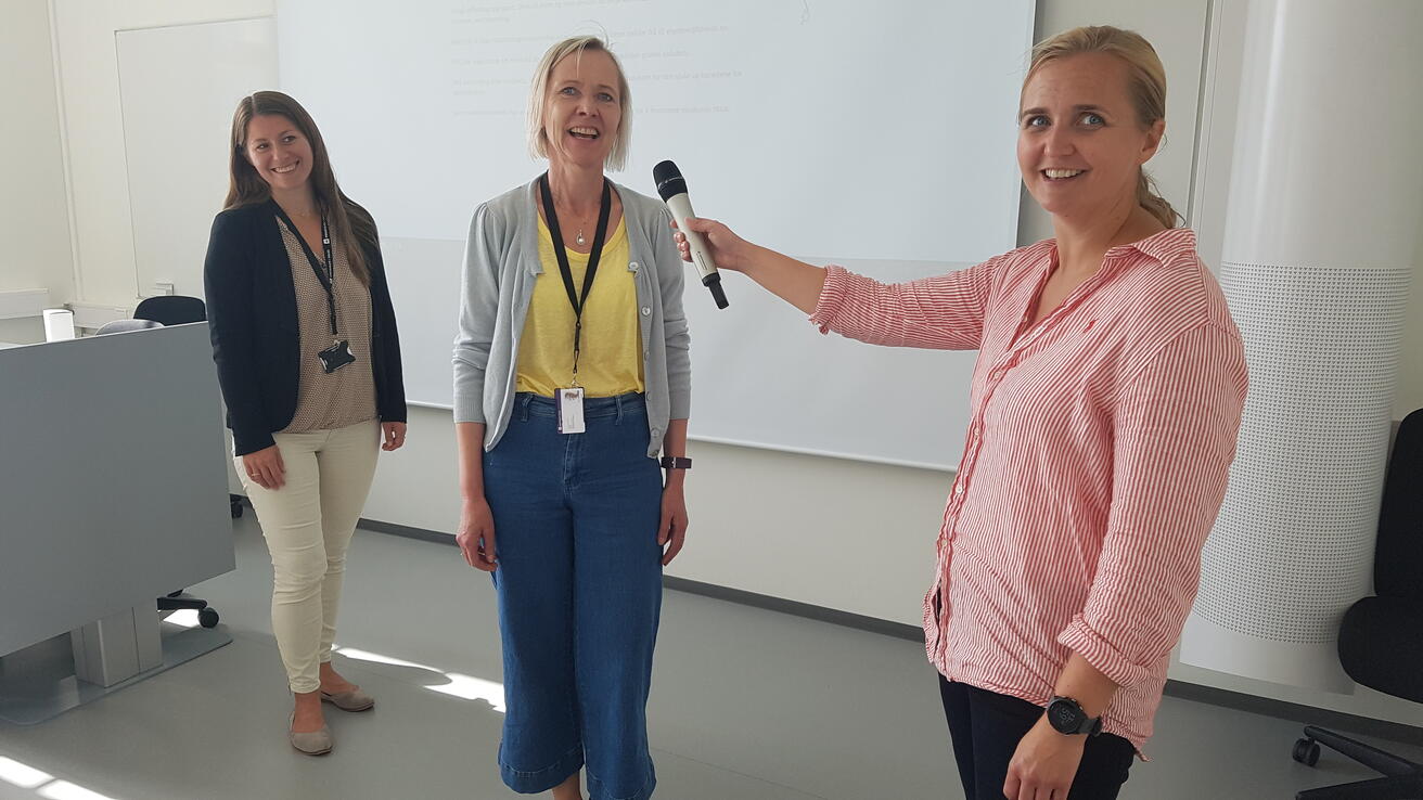 Smittevernstime med kommuneoverlegen Karen Lomeland Jacobsen, Solbjørg Nossen Leite, Inger Lise Kaldhol