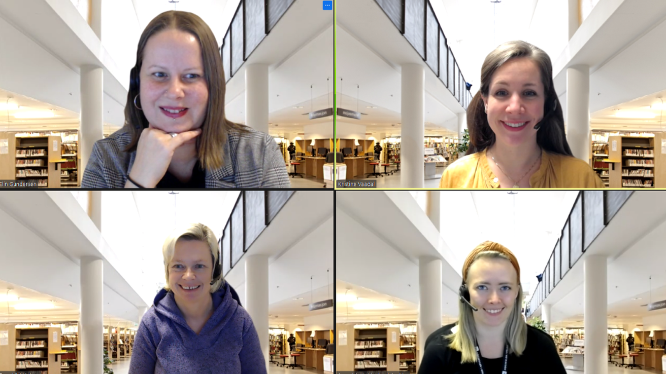 Kjeldesorteingsstasjon Dei tilsette på biblioteket har kjeldesorteringsstasjon på Zoom.