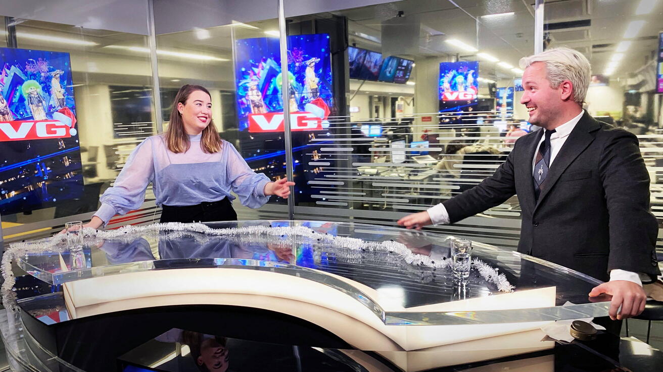 Journalistikkstudent Ingrid Mortensen Journalistikkstudent Ingrid Mortensen på praksis i VGTV