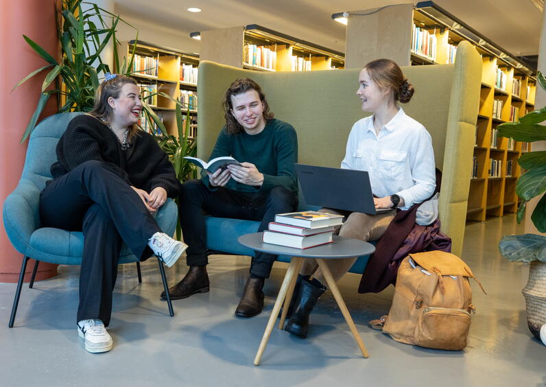 Studentar i biblioteket