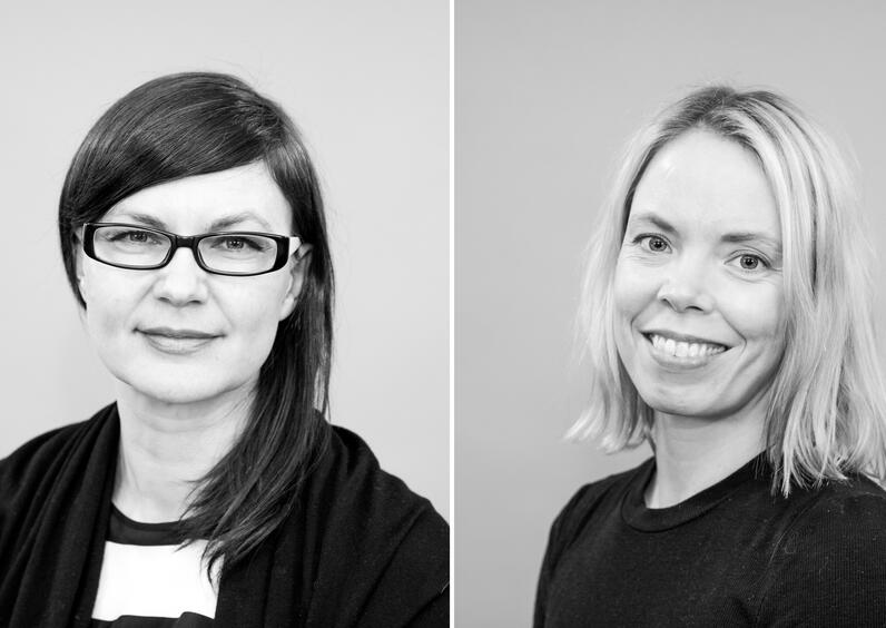 Synnøve Amdam og Synnøve H. Moltudal frå Høgskulen i Volda. 