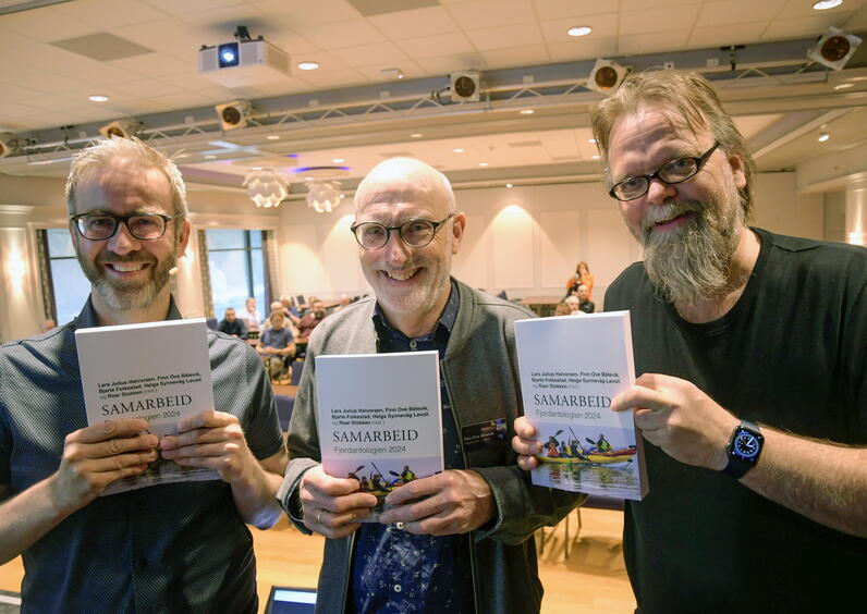 Fjordantologien 2024. Tre av redaktørane.
